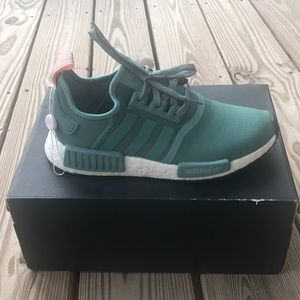 Adidas women’s NMD pink and green sneakers